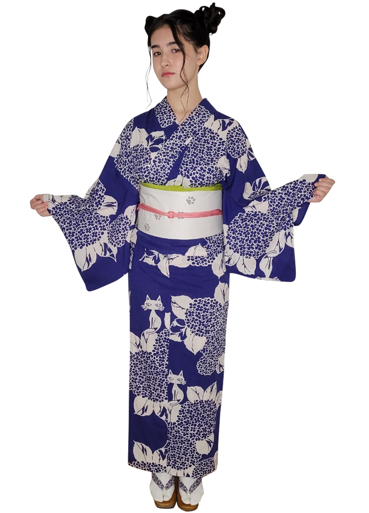 ゑでゐEdyhゆかた×注染工房コラボ
紫陽花にゑでゐEdyh 藍