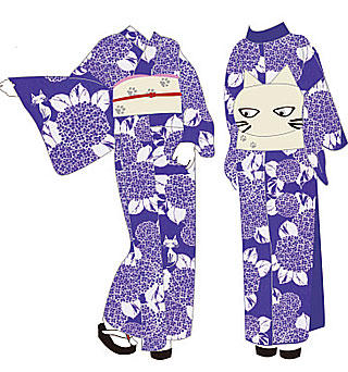 ゑでゐEdyhゆかた×注染工房コラボ
紫陽花にゑでゐEdyh 藍