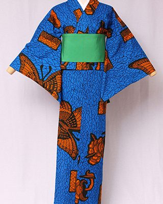 アフリカ系フランス人アーティストが提案するブランド。プリミティブな模様や鮮やかな色がモダンでアート。洗練された完成度の高いきものになりました。